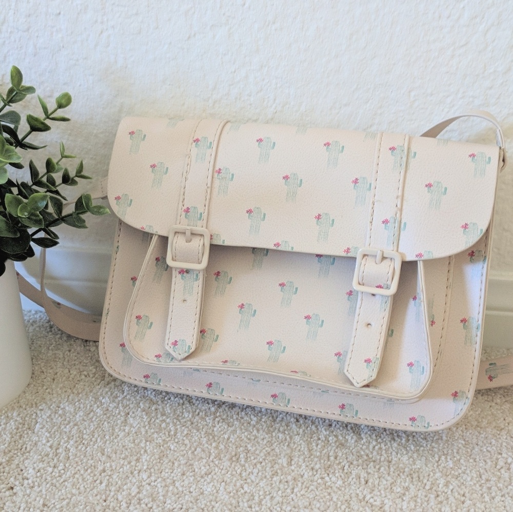 Zara girls cactus print pink satchel bag
